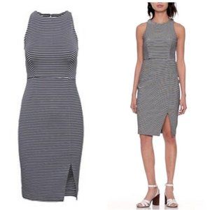 Banana Republic striped sheath dress with slits